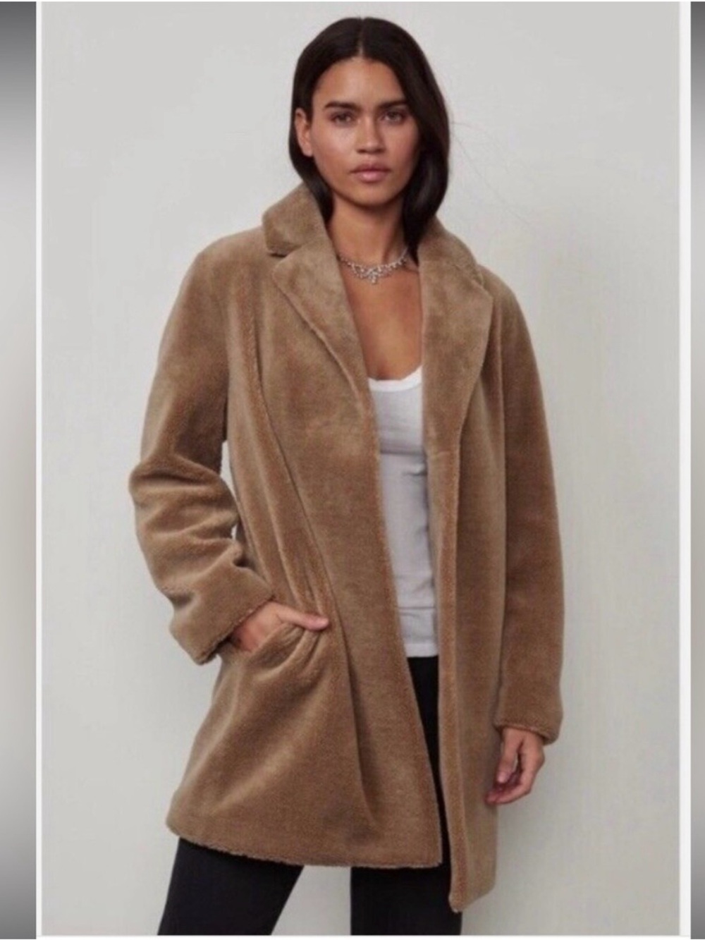 Velvet by Graham & Spencer Dark Brown Faux Shearling Teddy Coat